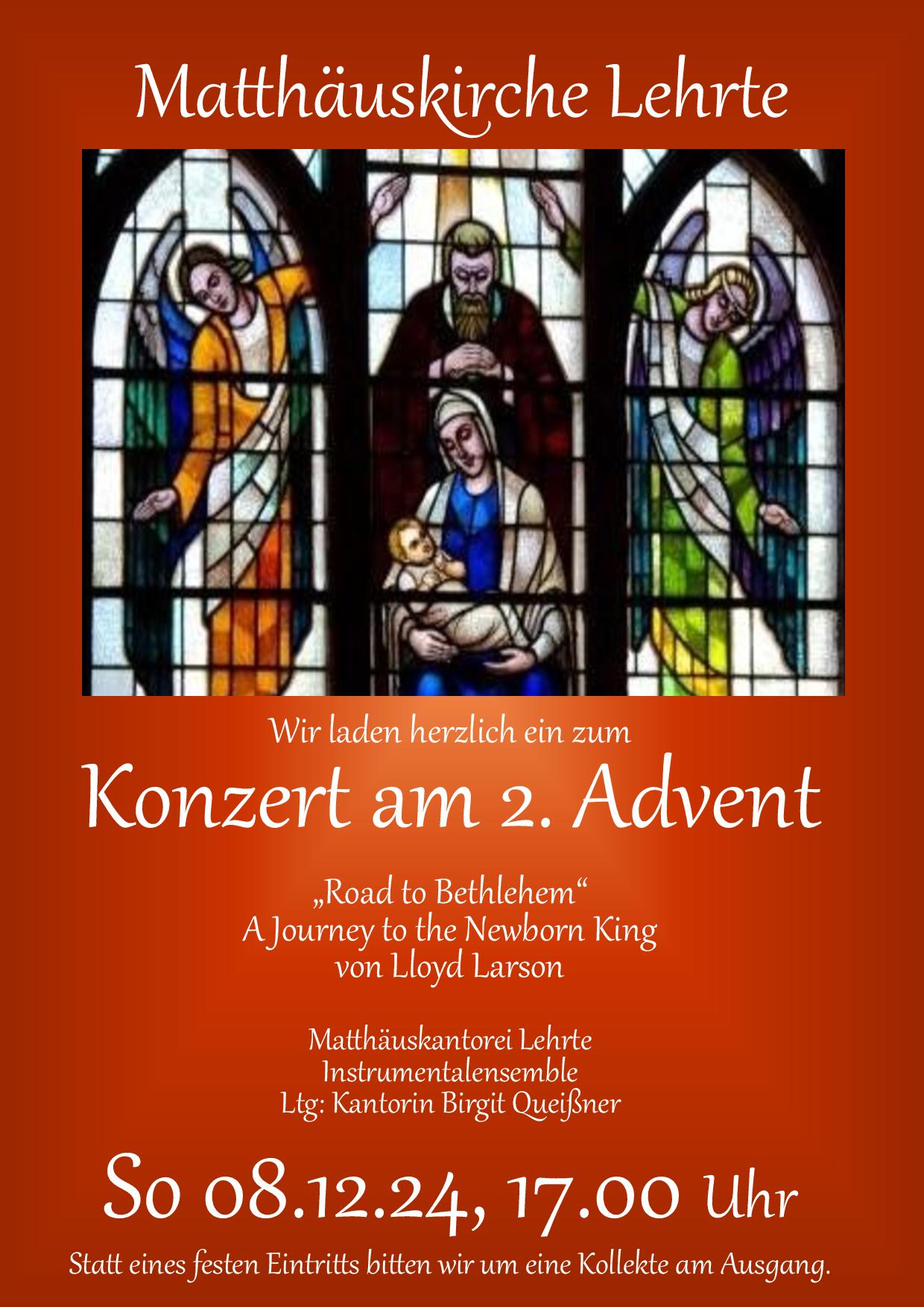 Plakat für das Konzert mit Bild des Weihnachtsfensters