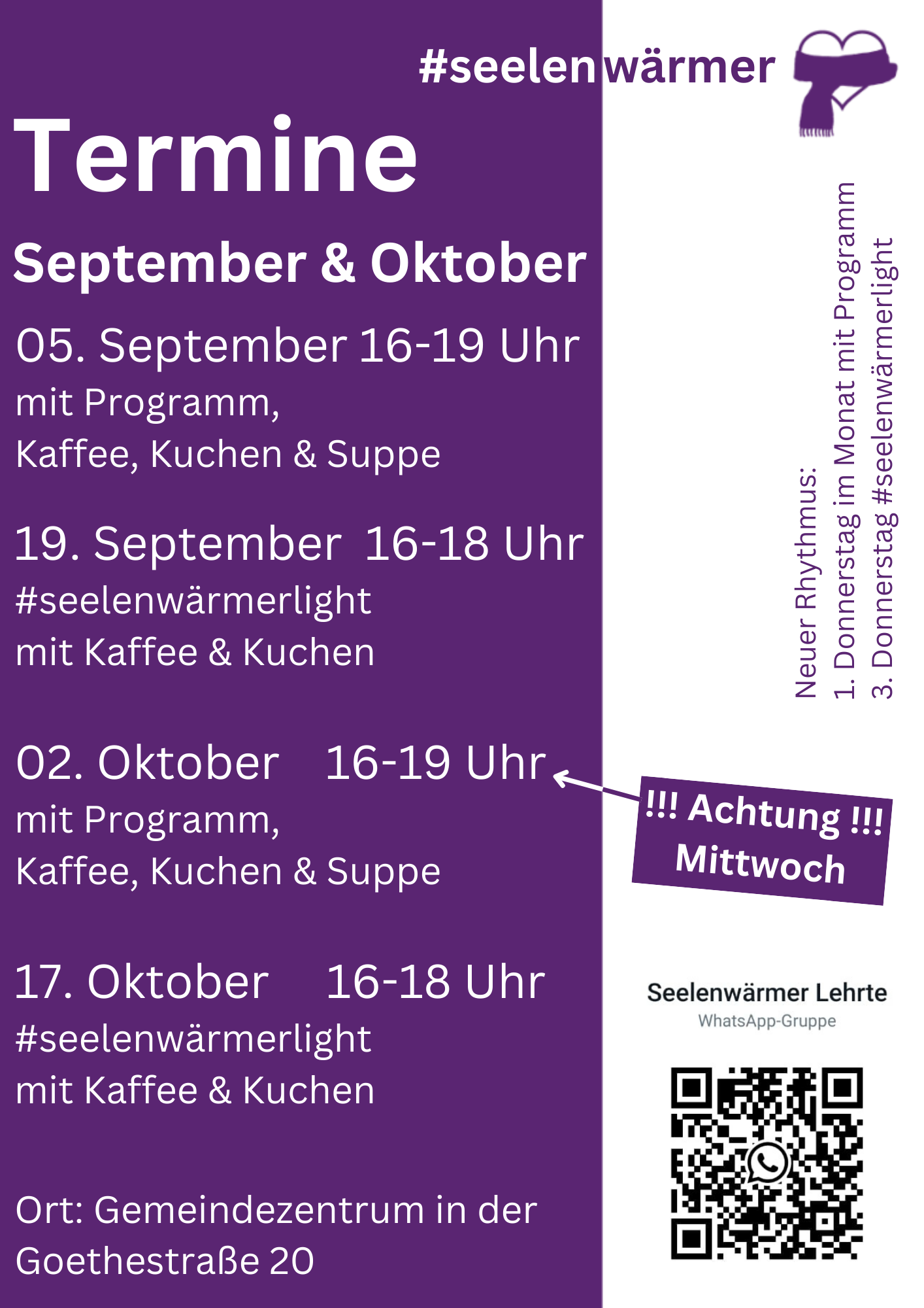 Termine seelenwärmer ab September